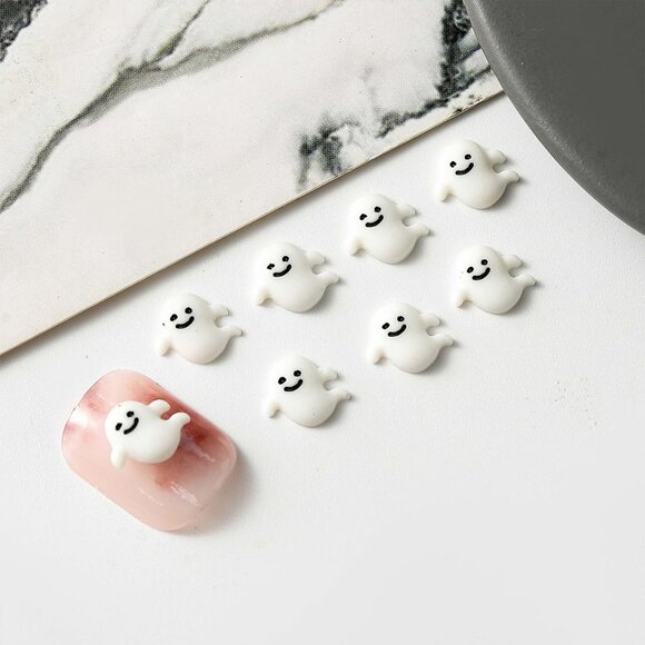 75Pcs Halloween Nail Charms Bat Pumpkin Ghost Nail Charms 3D Resin Black Nail Ch - Picture 4 of 7